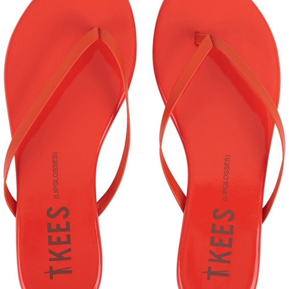 Tkees Lipglosses Leather Thong Flip Flops (Poppy)